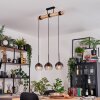 Koyoto Hanglamp, Kogellampje, Hanglamp Natuurlijke kleuren, Zwart, 3-lichts