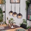 Koyoto Hanglamp, Kogellampje, Hanglamp Natuurlijke kleuren, Zwart, 3-lichts