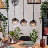 Koyoto Hanglamp, Kogellampje, Hanglamp Natuurlijke kleuren, Zwart, 3-lichts