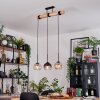 Koyoto Hanglamp, Kogellampje, Hanglamp Natuurlijke kleuren, Zwart, 3-lichts