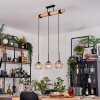 Koyoto Hanglamp, Kogellampje, Hanglamp Natuurlijke kleuren, Zwart, 3-lichts