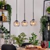 Koyoto Hanglamp, Kogellampje, Hanglamp Natuurlijke kleuren, Zwart, 3-lichts