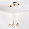 Koyoto Hanglamp, Kogellampje, Hanglamp Natuurlijke kleuren, Zwart, 3-lichts