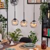 Koyoto Hanglamp, Kogellampje, Hanglamp Natuurlijke kleuren, Zwart, 3-lichts