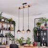 Koyoto Hanglamp, Kogellampje, Hanglamp Natuurlijke kleuren, Zwart, 3-lichts