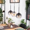 Koyoto Hanglamp, Kogellampje, Hanglamp Natuurlijke kleuren, Zwart, 3-lichts