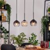 Koyoto Hanglamp, Kogellampje, Hanglamp Natuurlijke kleuren, Zwart, 3-lichts