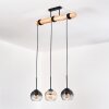 Koyoto Hanglamp, Kogellampje, Hanglamp Natuurlijke kleuren, Zwart, 3-lichts