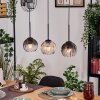 Koyoto Hanglamp, Kogellampje, Hanglamp Natuurlijke kleuren, Zwart, 3-lichts