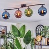 Gastor Plafondlamp, Kogellampje Blauw, Groen, Koperkleurig, 4-lichts