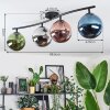 Gastor Plafondlamp, Kogellampje Blauw, Chroom, Groen, Koperkleurig, Rookkleurig, 4-lichts