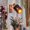 Fallhagen Wandlamp, Muurspot Chroom, Hout donker, 1-licht