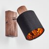 Fallhagen Wandlamp, Muurspot Chroom, Hout donker, 1-licht