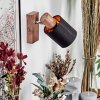 Fallhagen Wandlamp, Muurspot Chroom, Hout donker, 1-licht