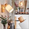 Fallhagen Wandlamp, Muurspot Chroom, Hout licht, 1-licht