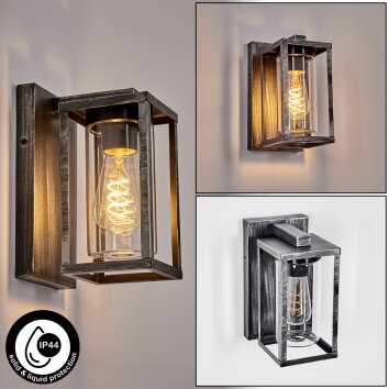 Portalis Wandlamp voor buiten, Wandlamp Zwart, Zilver, 1-licht