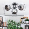 Ripoll Plafondlamp, Kogellampje Chroom, Rookkleurig, 3-lichts