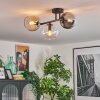 Koyoto Plafondlamp, Kogellampje Amber, Duidelijk, Rookkleurig, 3-lichts
