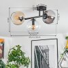 Koyoto Plafondlamp, Kogellampje Amber, Duidelijk, Rookkleurig, 3-lichts