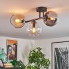 Koyoto Plafondlamp, Kogellampje Amber, Duidelijk, Rookkleurig, 3-lichts