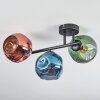 Ripoll Plafondlamp, Kogellampje Blauw, Groen, Koperkleurig, 3-lichts