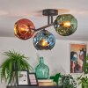 Ripoll Plafondlamp, Kogellampje Blauw, Groen, Koperkleurig, 3-lichts