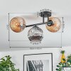 Ripoll Plafondlamp, Kogellampje Amber, Rookkleurig, 3-lichts