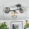 Ripoll Plafondlamp, Kogellampje Amber, Duidelijk, Rookkleurig, 3-lichts