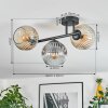Ripoll Plafondlamp, Kogellampje Amber, Duidelijk, Rookkleurig, 3-lichts