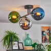 Gastor Plafondlamp, Kogellampje Blauw, Chroom, Groen, Rookkleurig, 3-lichts