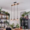 Koyoto Hanglamp, Kogellampje, Hanglamp Natuurlijke kleuren, Zwart, 3-lichts