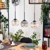 Koyoto Hanglamp, Kogellampje, Hanglamp Natuurlijke kleuren, Zwart, 3-lichts