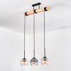 Koyoto Hanglamp, Kogellampje, Hanglamp Natuurlijke kleuren, Zwart, 3-lichts
