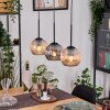 Koyoto Hanglamp, Kogellampje, Hanglamp Natuurlijke kleuren, Zwart, 3-lichts