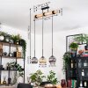 Koyoto Hanglamp, Kogellampje, Hanglamp Natuurlijke kleuren, Zwart, 3-lichts