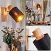 Fallhagen Wandlamp, Muurspot Chroom, Hout licht, 1-licht