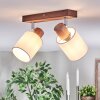 Fallhagen Plafondlamp, Plafondspot Chroom, Hout donker, 2-lichts