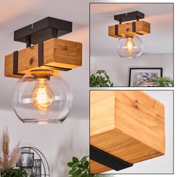 Sernadelo Plafondlamp, Kogellampje Natuurlijke kleuren, Zwart, 1-licht