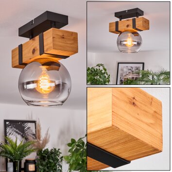 Sernadelo Plafondlamp, Kogellampje Natuurlijke kleuren, Zwart, 1-licht