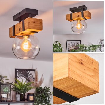 Sernadelo Plafondlamp, Kogellampje Natuurlijke kleuren, Zwart, 1-licht