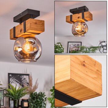 Sernadelo Plafondlamp, Kogellampje Natuurlijke kleuren, Zwart, 1-licht