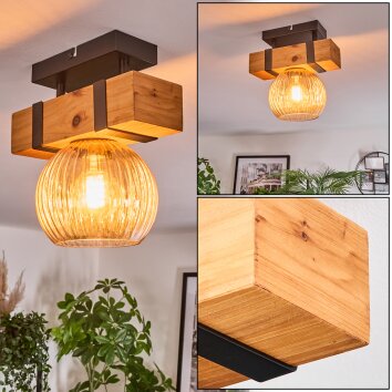 Sernadelo Plafondlamp, Kogellampje Natuurlijke kleuren, Zwart, 1-licht