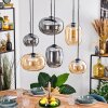 Apedo Hanglamp, Kogellampje, Hanglamp Amber, Rookkleurig, 6-lichts