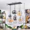 Apedo Hanglamp, Kogellampje, Hanglamp Amber, Rookkleurig, 6-lichts