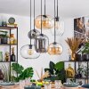 Apedo Hanglamp, Kogellampje, Hanglamp Amber, Duidelijk, Rookkleurig, 6-lichts