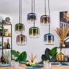 Lauden Hanglamp, Hanglamp Blauw, Groen, Duidelijk, Koperkleurig, 6-lichts