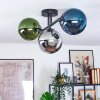 Gastor Plafondlamp, Kogellampje Blauw, Chroom, Groen, Rookkleurig, 3-lichts
