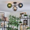 Gastor Plafondlamp, Kogellampje Blauw, Chroom, Groen, Rookkleurig, 3-lichts
