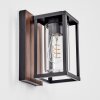 Portalis Wandlamp voor buiten, Wandlamp houtlook, Zwart, 1-licht
