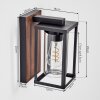 Portalis Wandlamp voor buiten, Wandlamp houtlook, Zwart, 1-licht